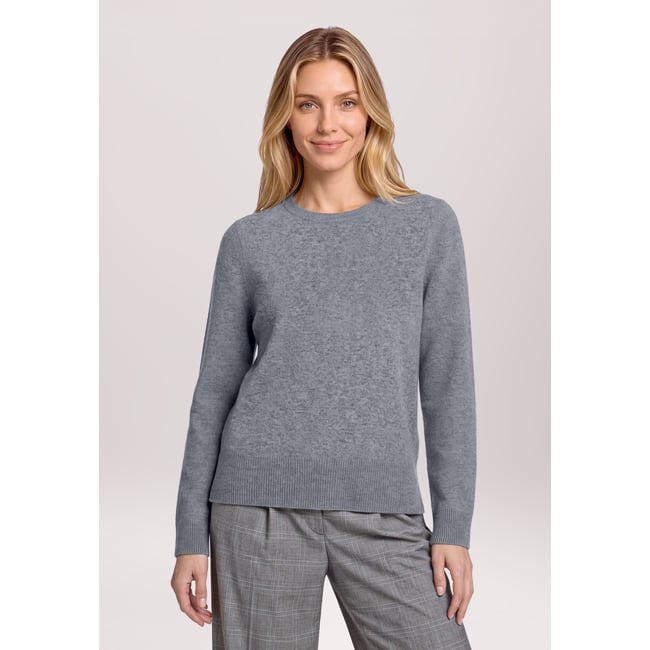 Pull-over en maille à encolure ronde grey melange <span itemprop=
