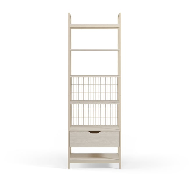 Étagère modulable 1 tiroir en métal et bois L60xH179,5cm - AQABA - DRAWER