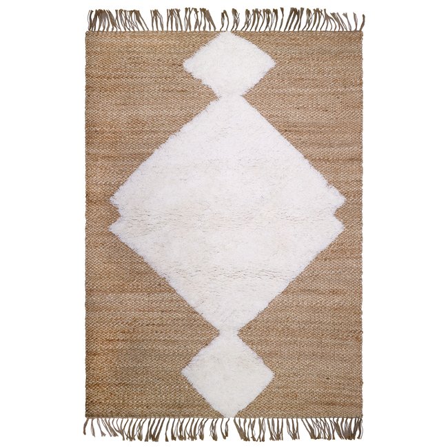 Tapis jute et laine ELTON Couleur naturel / ecru <span itemprop=