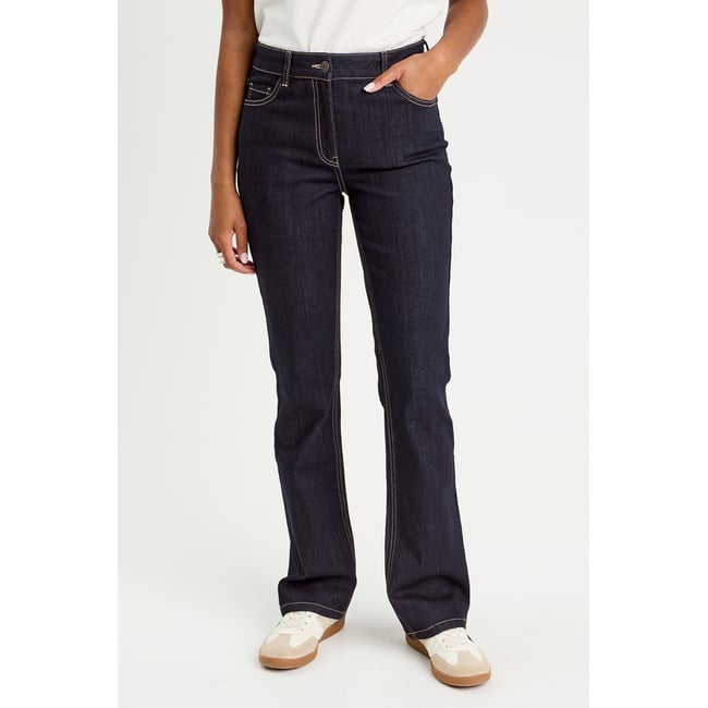 Jeans flare denim brut <span itemprop=