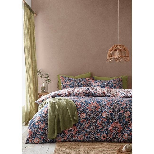 Keera Floral Duvet Cover and Pillowcase Set, navy, PINEAPPLE ELEPHANT