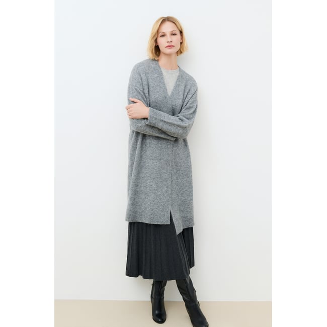 Pull droit long MWENDY gris <span itemprop=