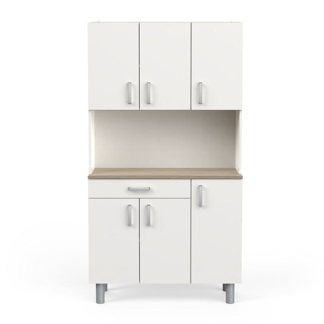 Buffet 6 portes et 1 tiroir L101 cm - GARLIC Couleur bois clair <span itemprop=