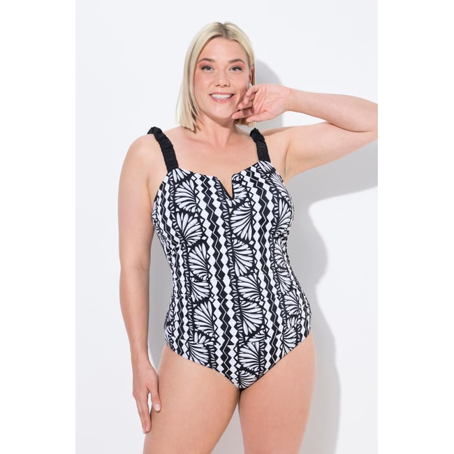 Maillot de bain à bonnets souples. Bretelles noir <span itemprop=