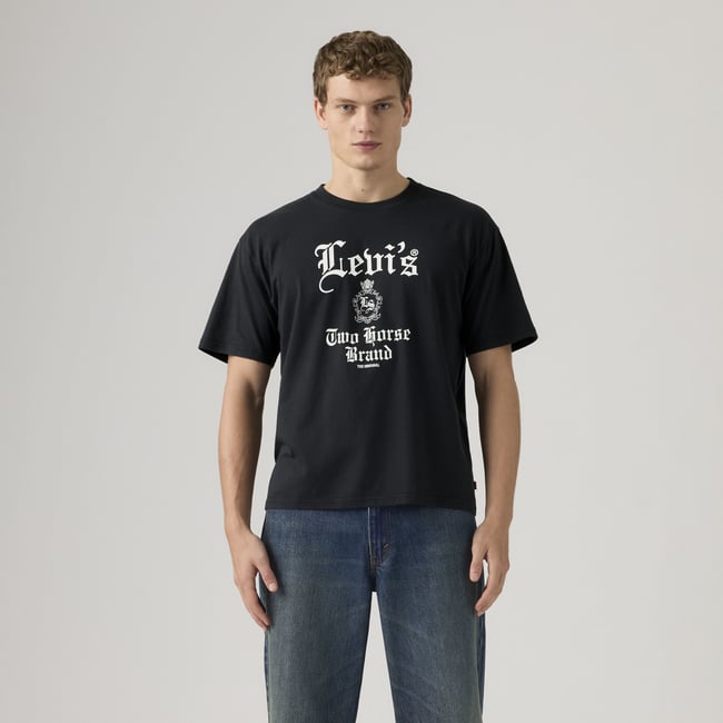 T-shirt graphique coupe boxy noir - gothic levis 2 jet black <span itemprop=