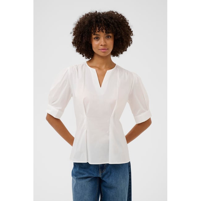 Blouse à manches courtes blanc spring gardenia <span itemprop=