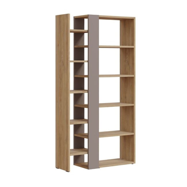 Bibliothèque 5 Niveaux L80 x H152 cm - Axel Couleur chêne <span itemprop=