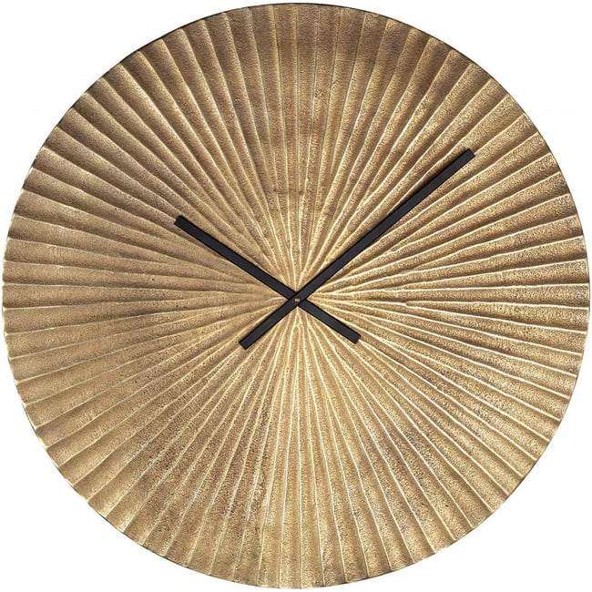 Horloge murale en aluminium, Design élégant Couleur or antique <span itemprop=