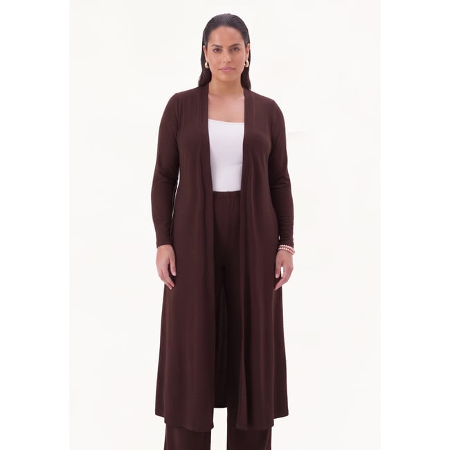 Cardigan avec manches longues marron <span itemprop=