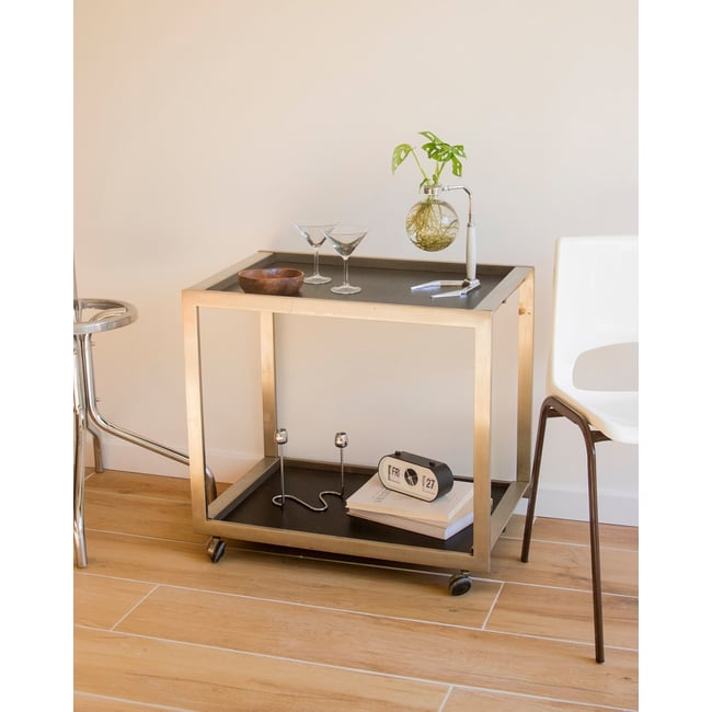 Desserte en inox pliable Anouk N°392 - Bon état Couleur noir <span itemprop=