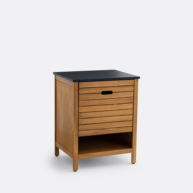 Meuble sous vasque, Saturne, Acacia, 60 cm Couleur naturel <span itemprop=
