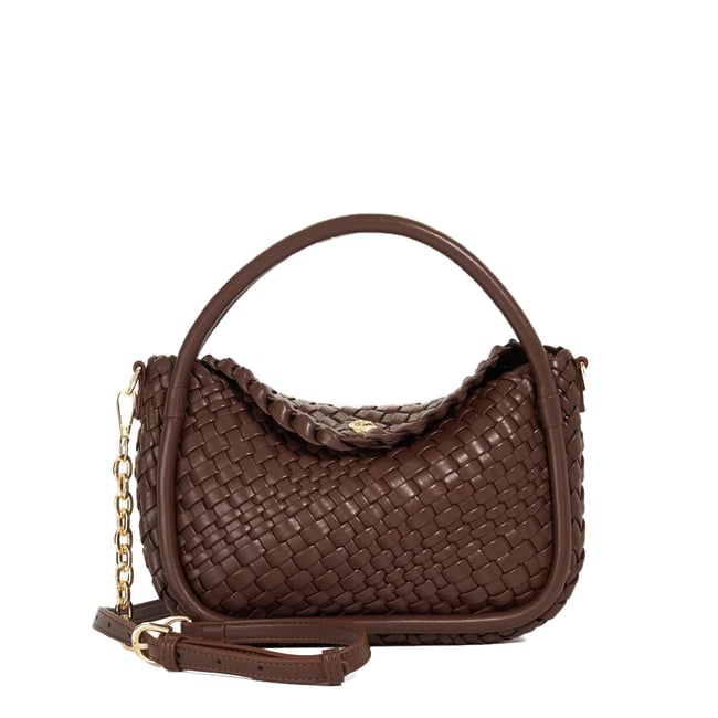 Mini sac à main tissé - DINIDELIBERATE chocolate-synthetic <span itemprop=