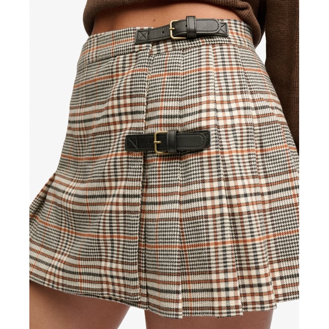 Jupe Athletic Essentials Coupe Ajustée beige/marron carreaux <span itemprop=