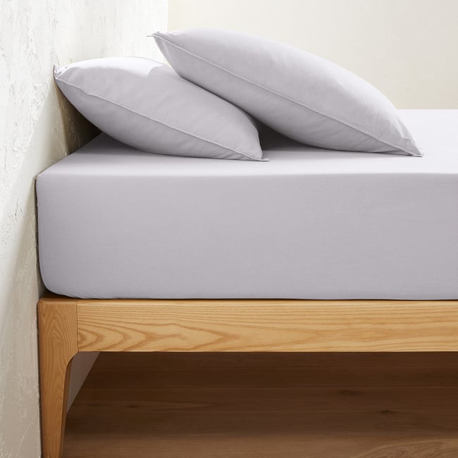Natural Dye 30cm High Cotton Fitted Sheet, pastel pink, LA REDOUTE INTERIEURS