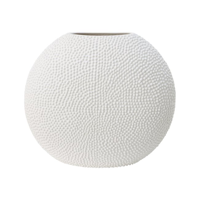 Vase céramique déco texturé blanc 42 cm - SILA Couleur blanc <span itemprop=