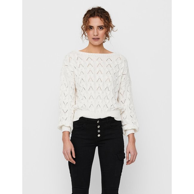 Pull in maglia traforata bianco ONLY