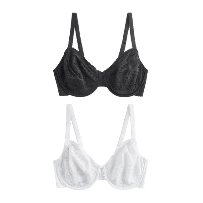 Soutiens-gorge minimiseur dd+, lot de 2 noir/blanc <span itemprop=