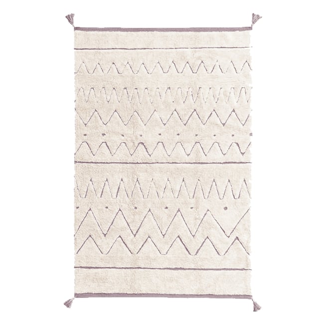 Tapis recyclé rectangulaire en coton azteca  RECYCLÉ Couleur naturel <span itemprop=