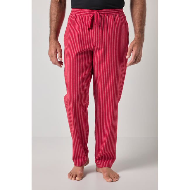Pantalon de pyjama en flanelle rayée rouge velours <span itemprop=
