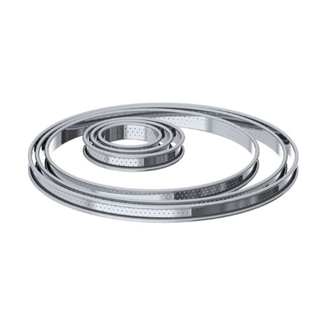 Cercle à tarte perforé ø 22 cm blanc <span itemprop=