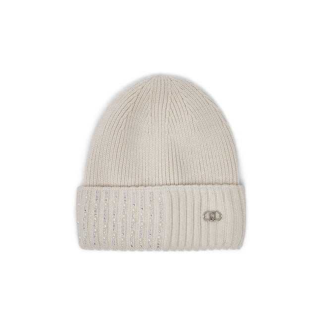 Chapeau en maille avec ornements beurre <span itemprop=