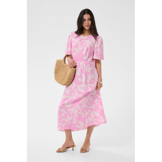 Robe rose pink frosting chalk leafs <span itemprop=