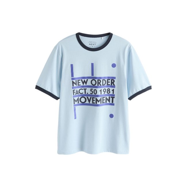 T-shirt à bord contrastant new order blanc/bleu marine <span itemprop=