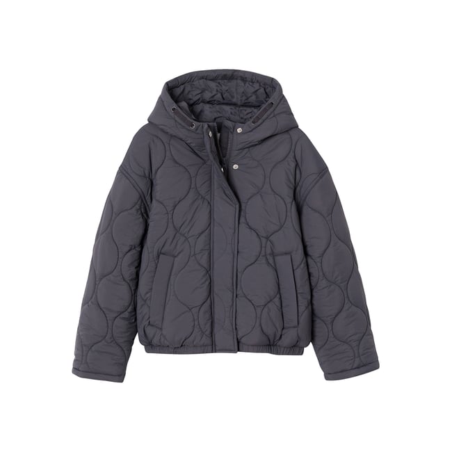 Doudoune légère à capuche noir <span itemprop=