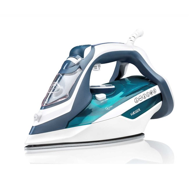 Ferro a vapor Ultra Steam, HAEGER branco/azul <span itemprop=