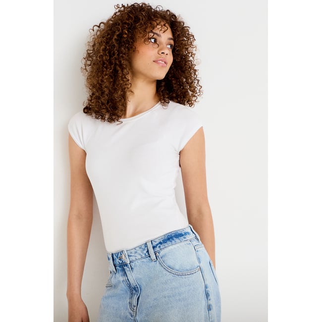 T-shirt manches courtes blanc <span itemprop=
