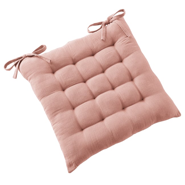 Coussin de chaise 40x40 cm Gaze de Coton Terra Rose Foncé rose foncé <span itemprop=