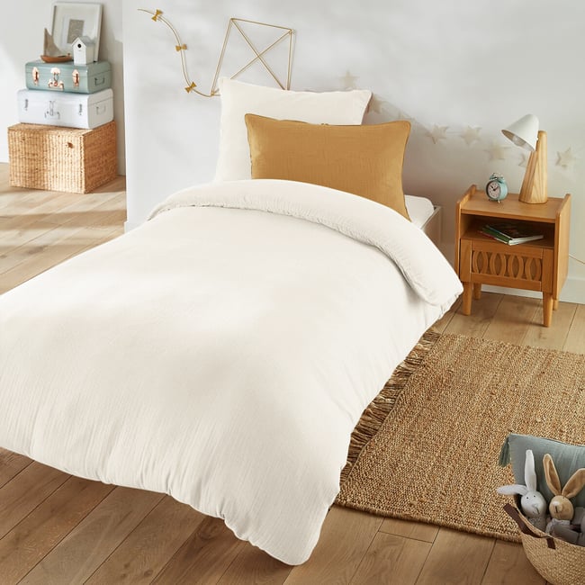 Kumla Children's Plain Cotton Muslin Duvet Cover - LA REDOUTE INTERIEURS