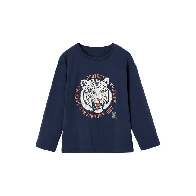 T-shirt motif tigre bleu nuit <span itemprop=