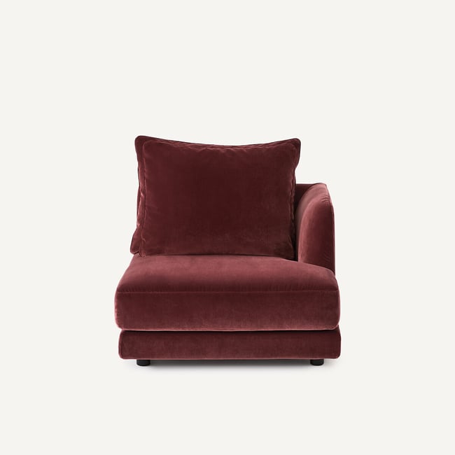 Demi-canapé droit, modulable en velours, TIBERIO - AM.PM