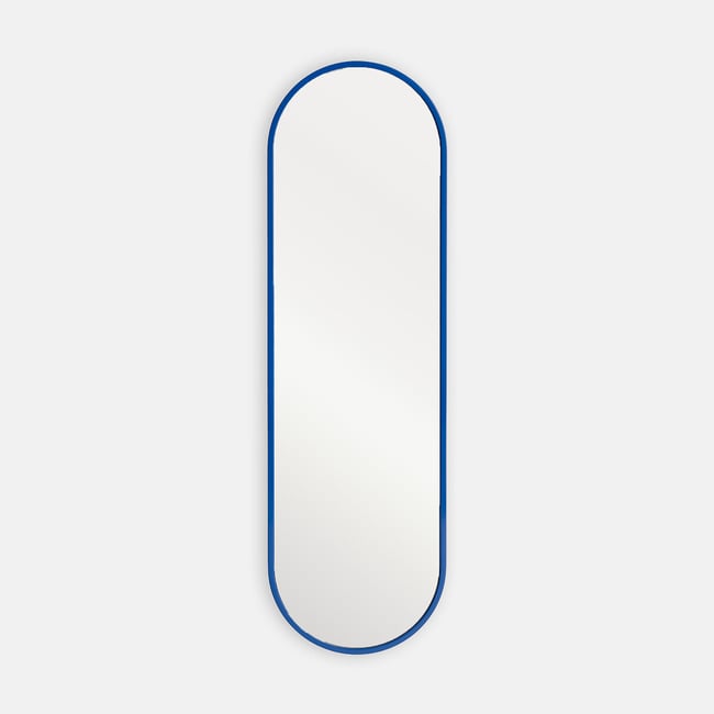 Miroir mural ovale, longueur 30 x hauteur 100 cm, IODUS Couleur bleu <span itemprop=