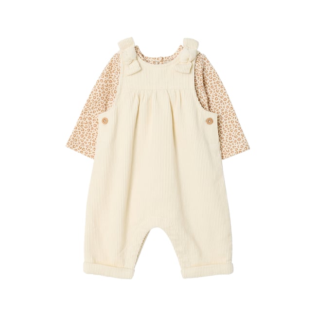 Ensemble salopette et body vanille <span itemprop=