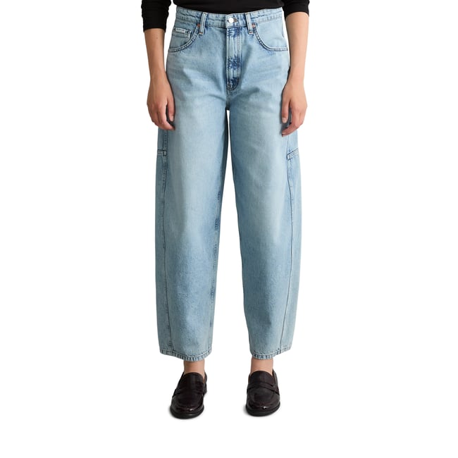 Jeans modèle Enni à coupe large en denim rigide bleu <span itemprop=
