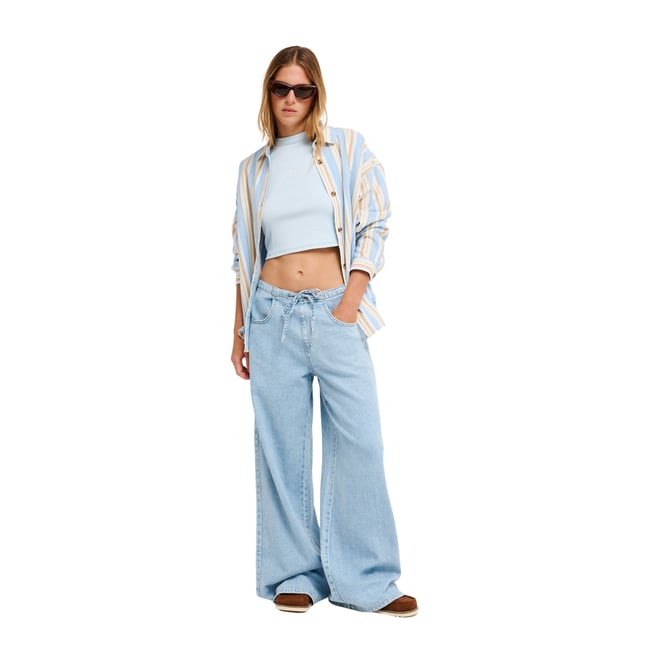 Jean denim loose BEACH FLIRT. bleu sunbleached <span itemprop=