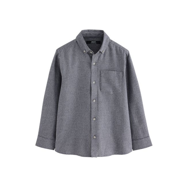 Chemise texturée à manches longues micro-vérin gris anthracite <span itemprop=