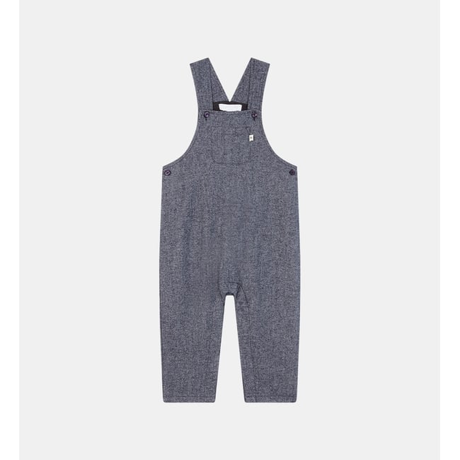 Salopette kaguy bis coton chiné bleu <span itemprop=