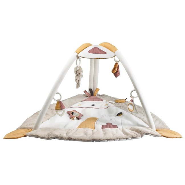 Tapis d'éveil bébé tipi en polyester beige <span itemprop=