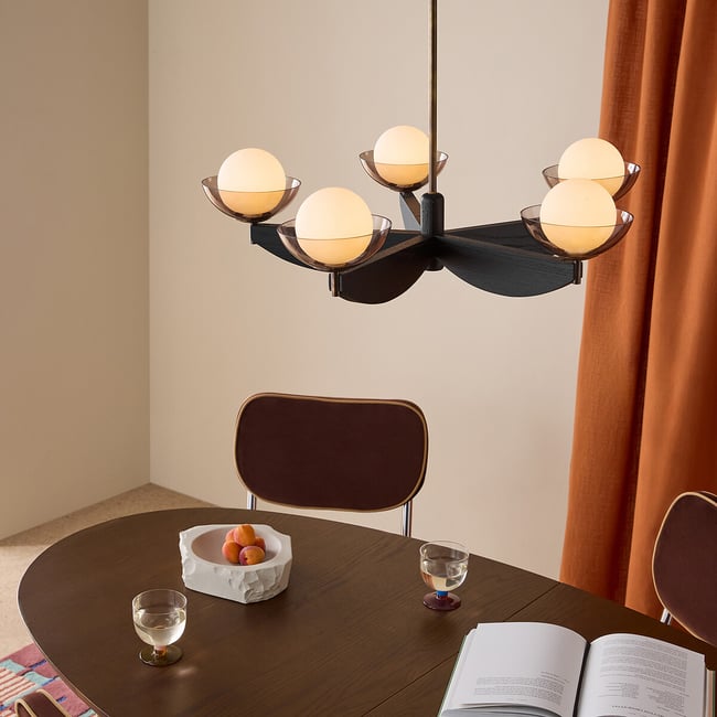 MADE.COM Layla 5-Light Opal Globe Pendant Light - MADE