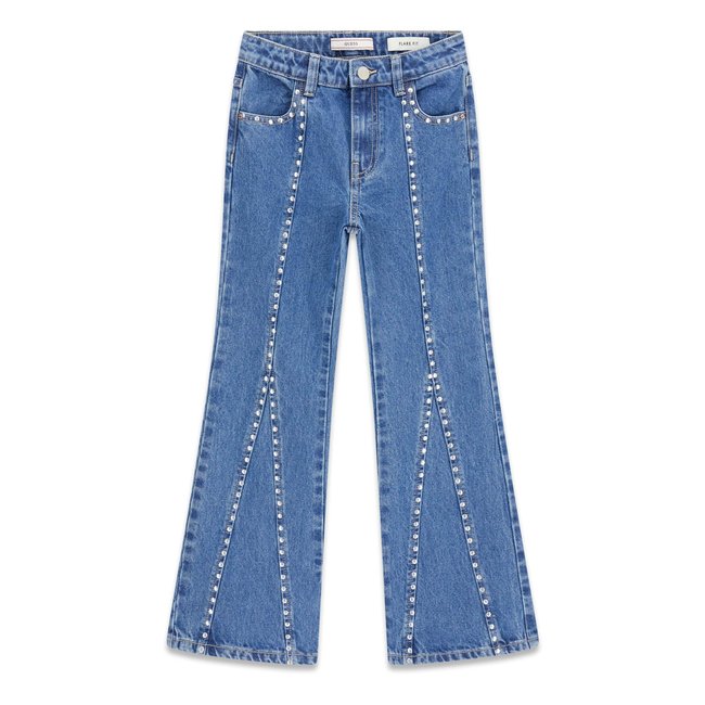 Flare-Jeans À Clous Sur La Jambe bleu <span itemprop=