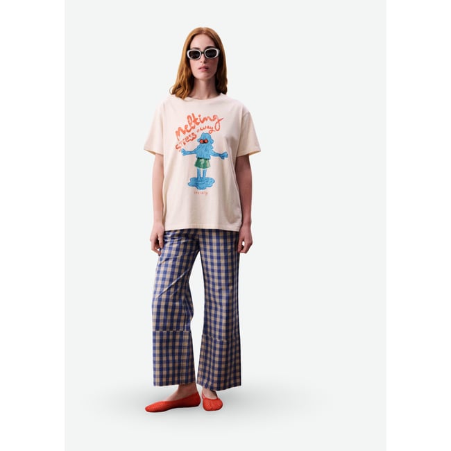 T-shirt en coton ELODEA beige crème <span itemprop=