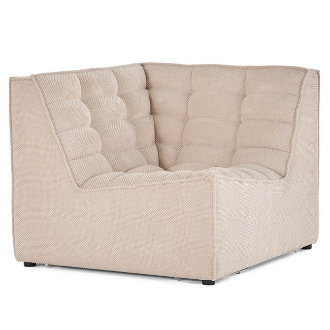 Module d'angle 1 place en velours texturé, ELLIE - BEST MOBILIER