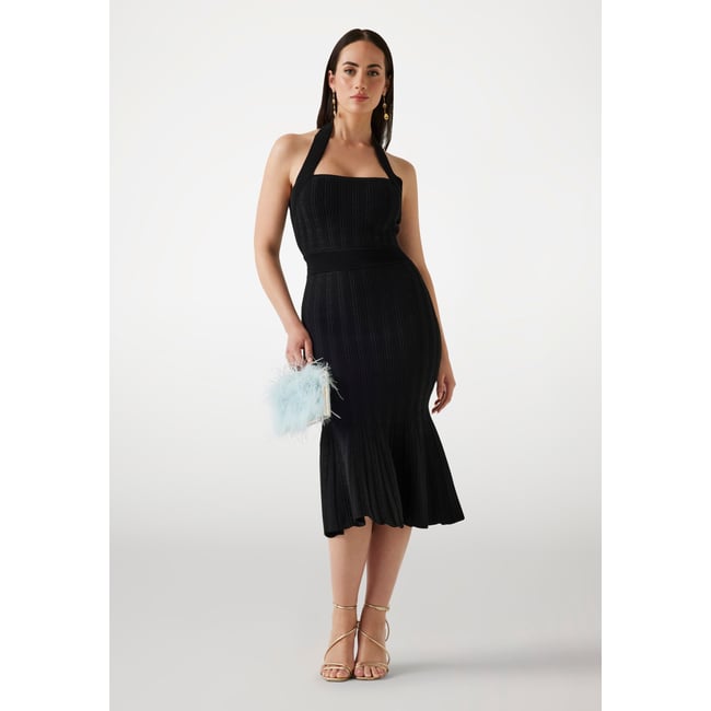 Robe-Pull Midi Patineuse noir <span itemprop=