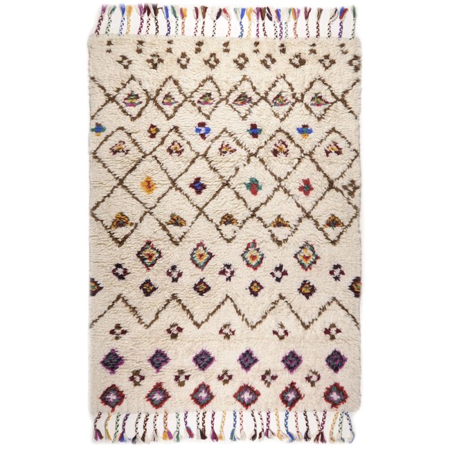 Tapis Nomadic Design style berbère tissé plat Couleur beige <span itemprop=