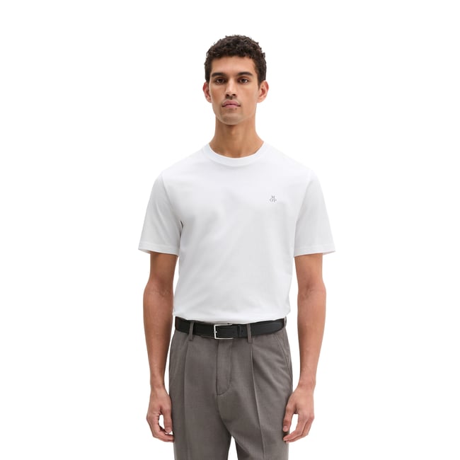 Lot de trois t-shirts col rond regular en pur coton bio blanc <span itemprop=