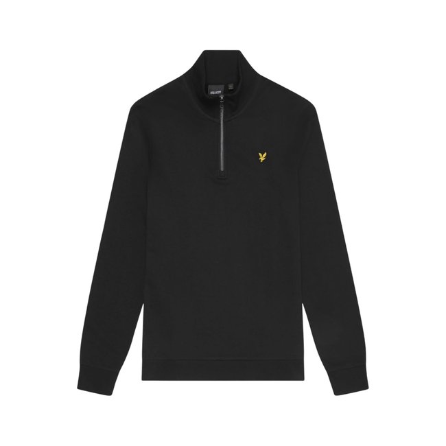 Sweat uni à col montant zippé noir <span itemprop=
