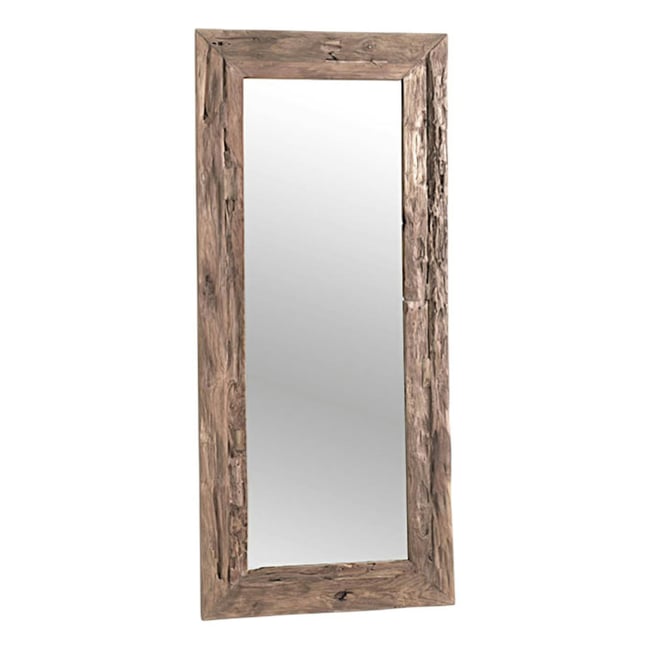 Miroir rectangulaire avec cadre bois recyclé 180 cm DEPOK Couleur bois naturel <span itemprop=